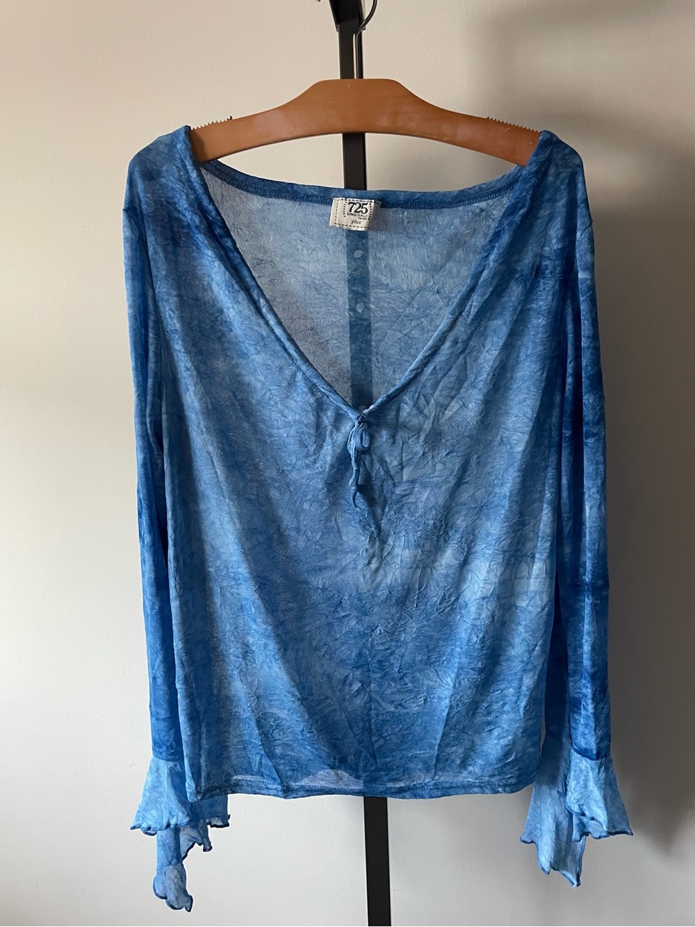 Y2K Vintage 725 Originals Boho Bell Flare Sleeve Blouse Top Plus Size